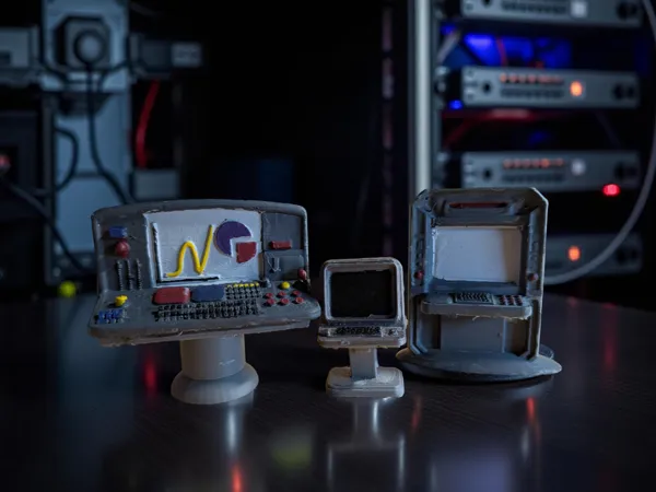 Terminaux informatiques miniatures pour diorama