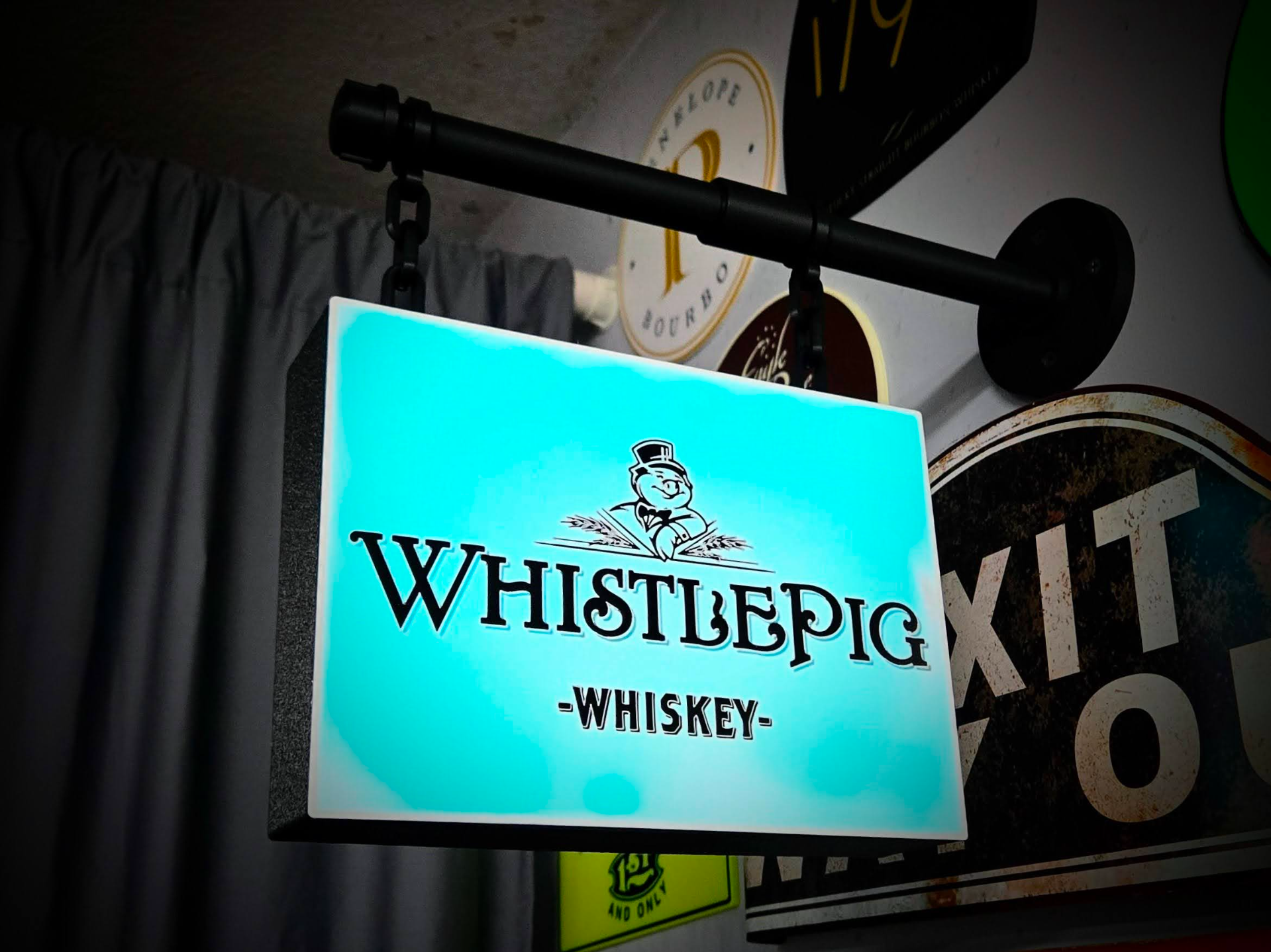 WHISTLEPIG ~ 2-Sided Hanging Pub Style Lightbox