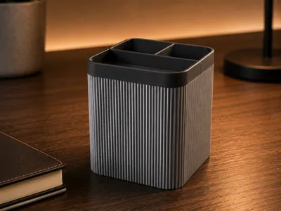 Japandi Office Desk Organizer Pen Holder