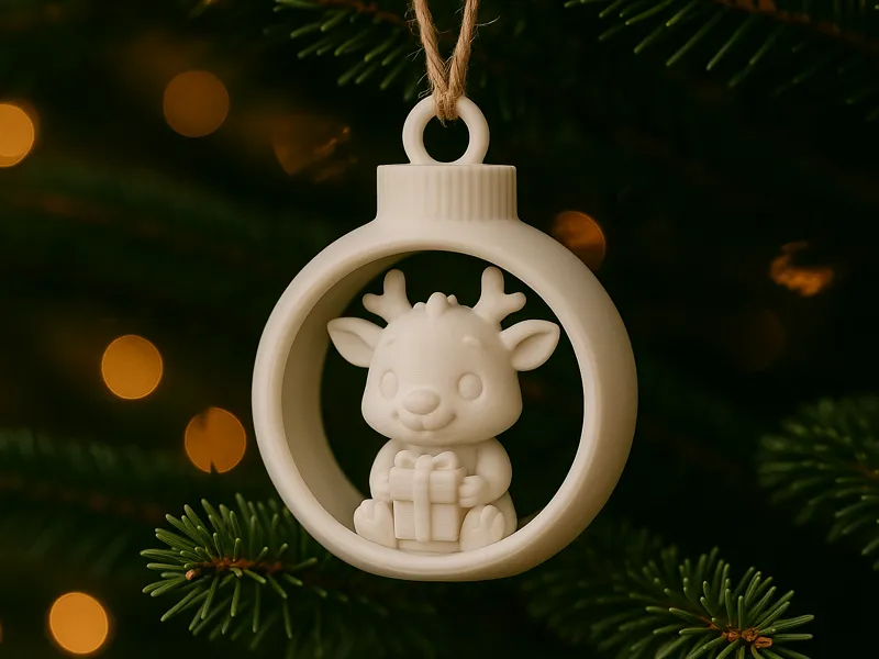 Kleines Winterzauber-Rentier Weihnachtsbaumkugel
