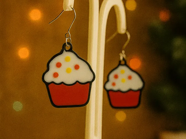 Christmas Cupcake Earrings