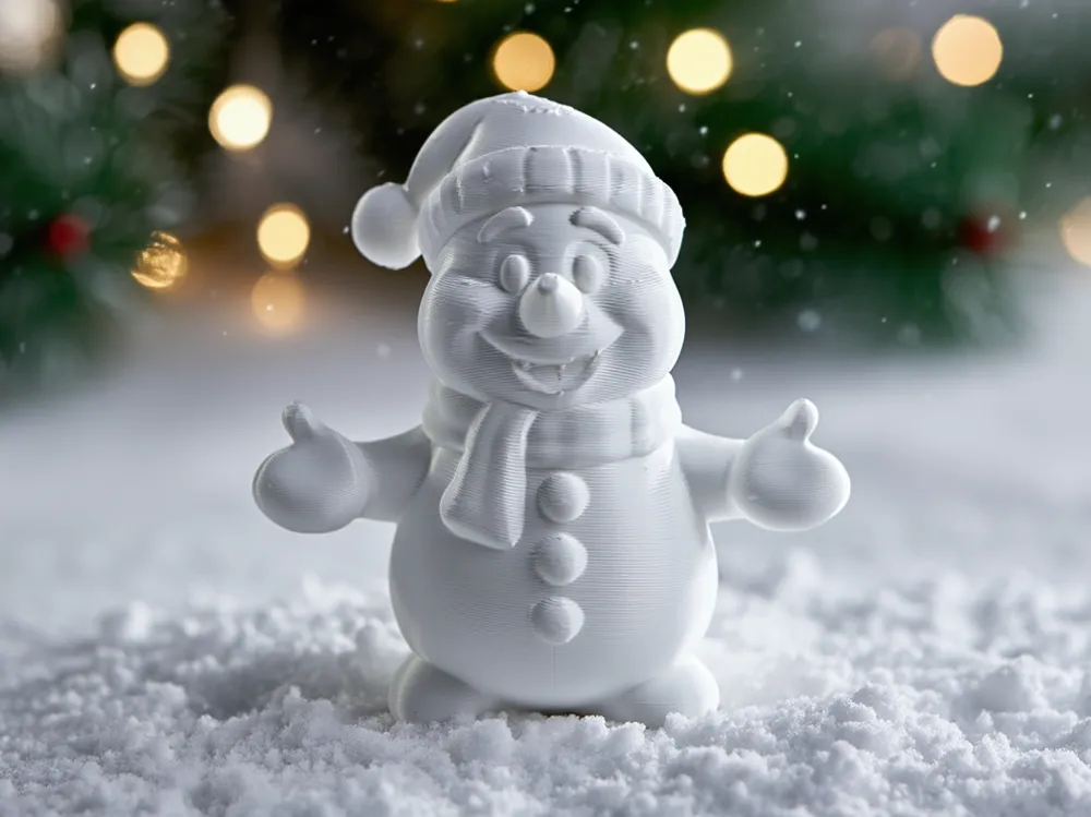 Adorable Christmas Snowman - Free 3D Print Model - MakerWorld