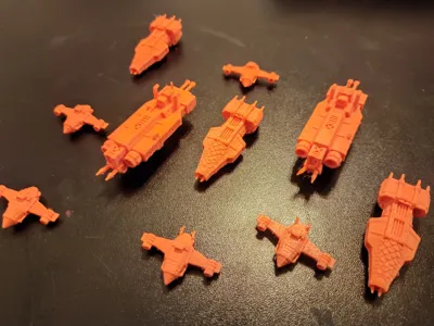 Last Light Spaceships - Orange theme