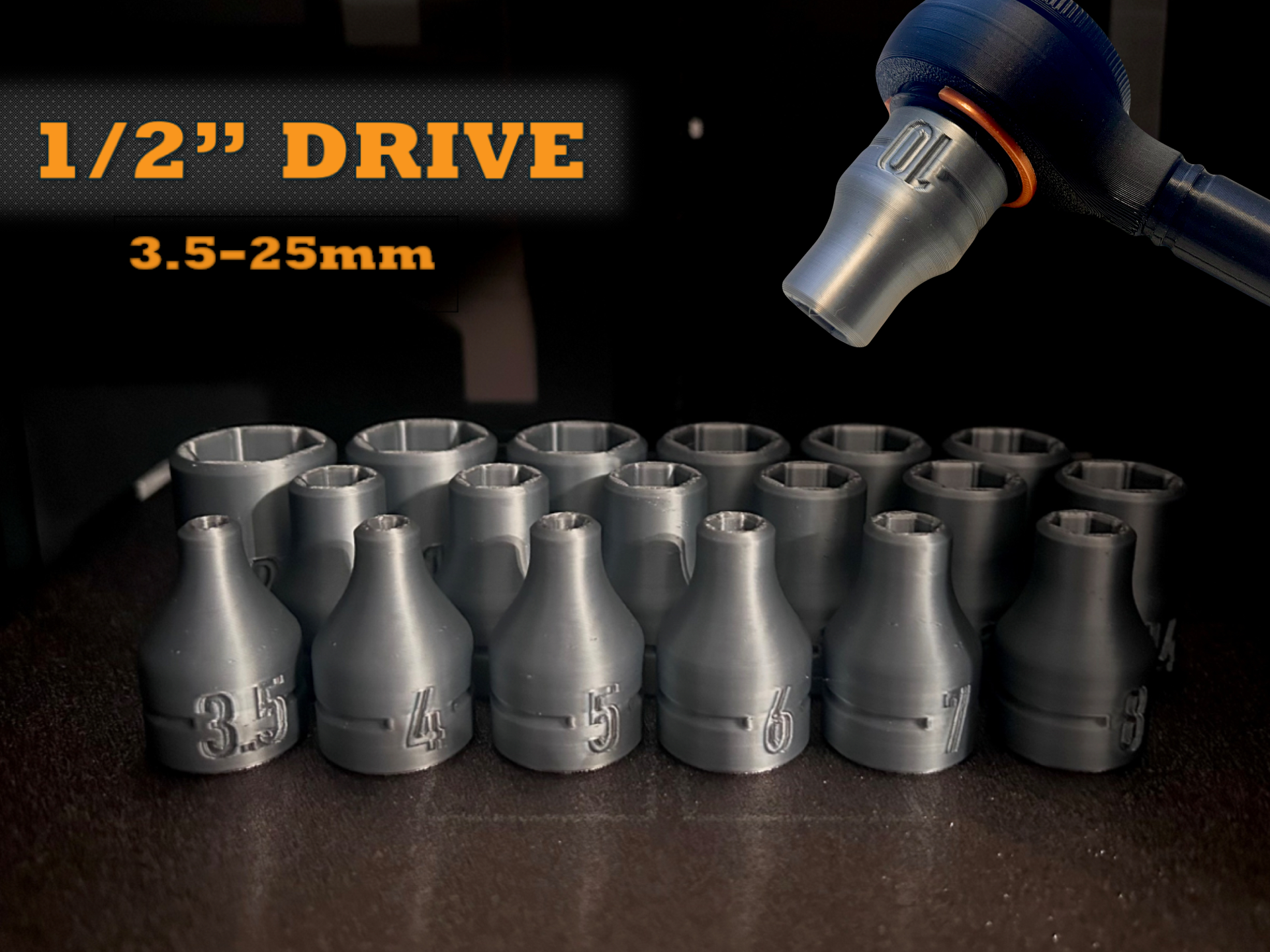 1/2" Drive Metric Sockets (3.5-25mm)