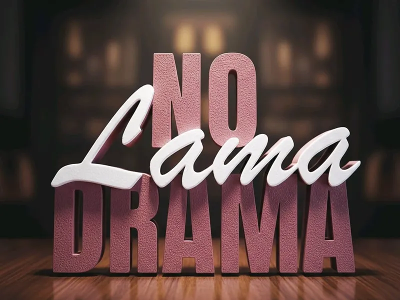 No Drama Lama - 2-Part 3D Lettering / Schriftzug