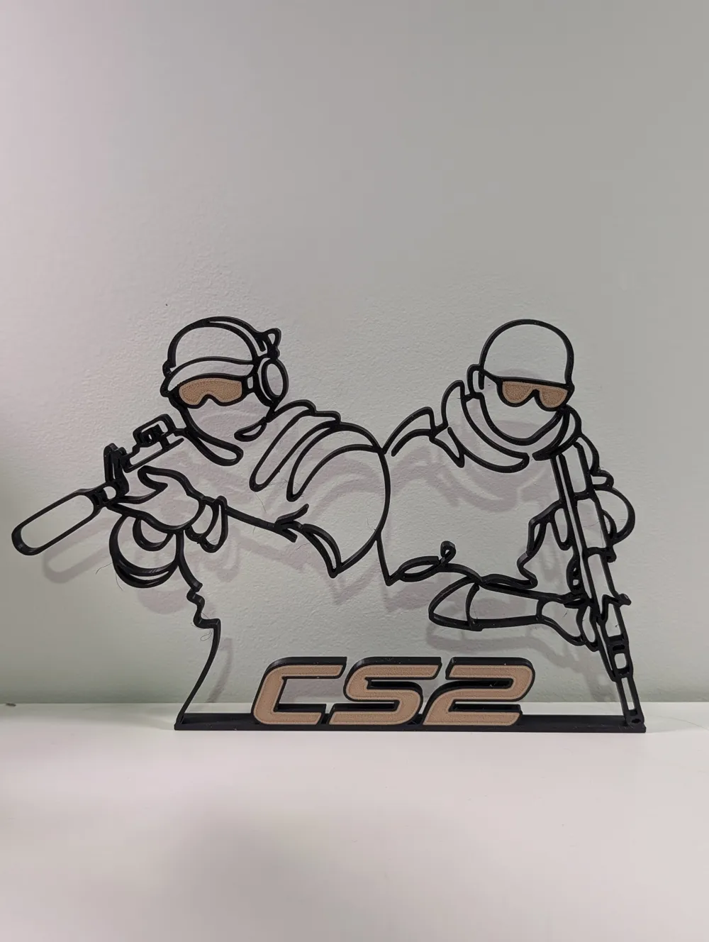 CS2 Logo 2D Line Art Decor - Free 3D Print Model - MakerWorld