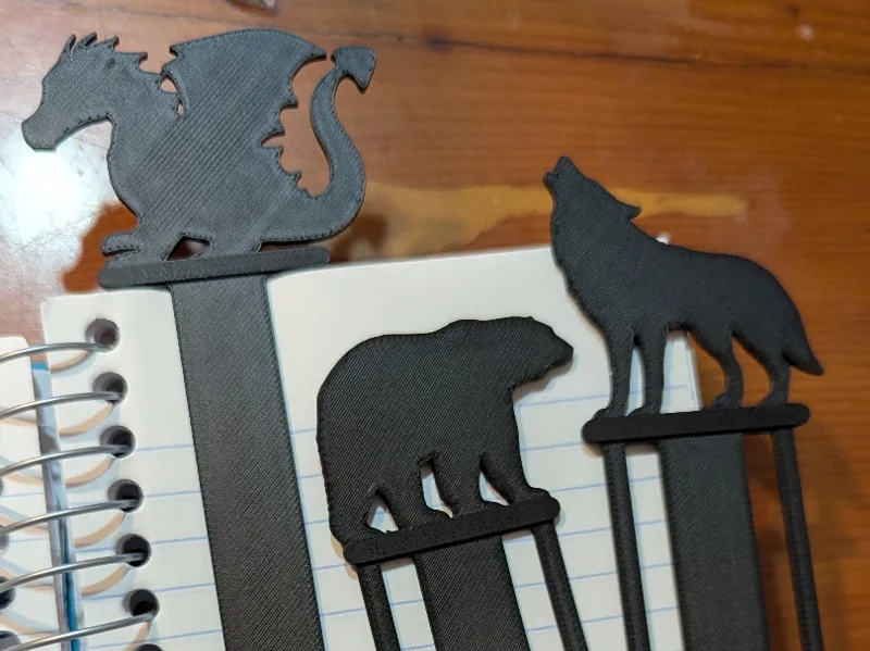 Dragon, Wolf, & Bear Bookmarks