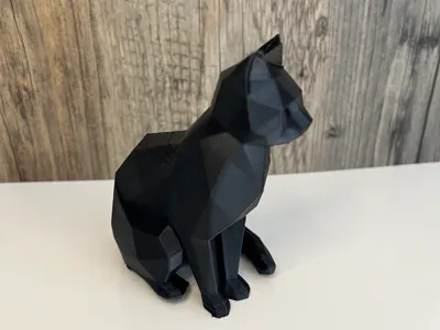 Low poly cat Geometric sitting cat