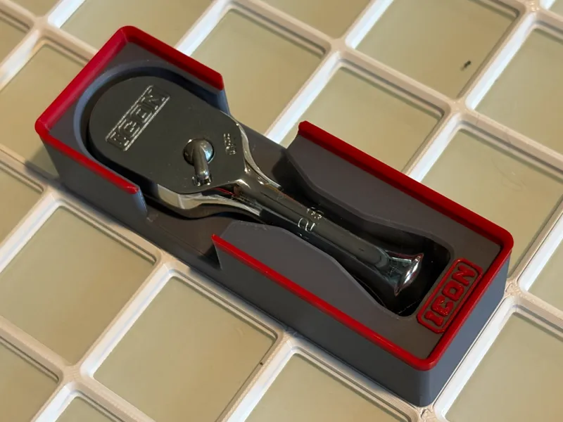 Icon 3/8" G2 4-1/5" Stubby Ratchet Gridfinity Bin