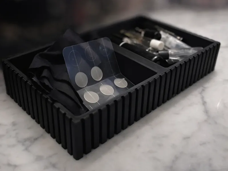 Sleek Ribbed Bathroom Organizer