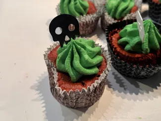 Halloween Cupcake Toppers Skull Casket