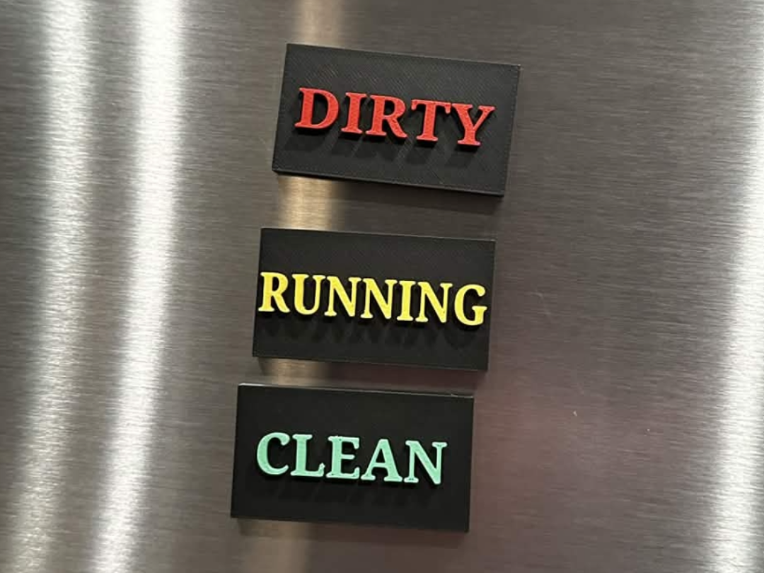 Dishwasher Status Magnet Labels Set