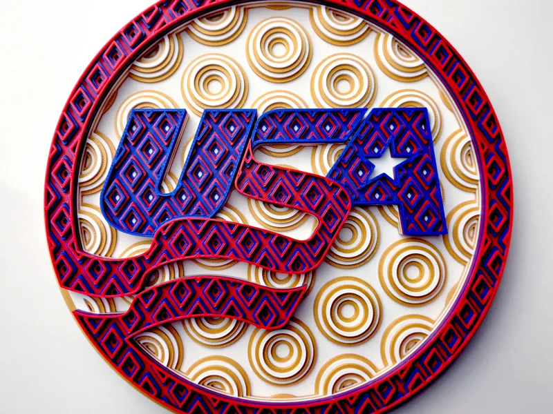 US Olympic Hockey Dimensional Mosaic