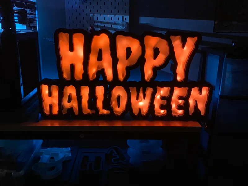 HAPPY HALLOWEEN Giant Marquee RGB Stack Sign