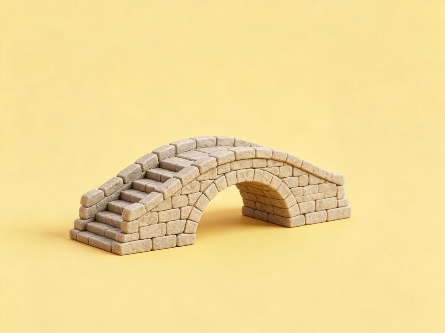 石桥-中国特色古代建筑模型-微缩模型儿童过家家涂色玩具