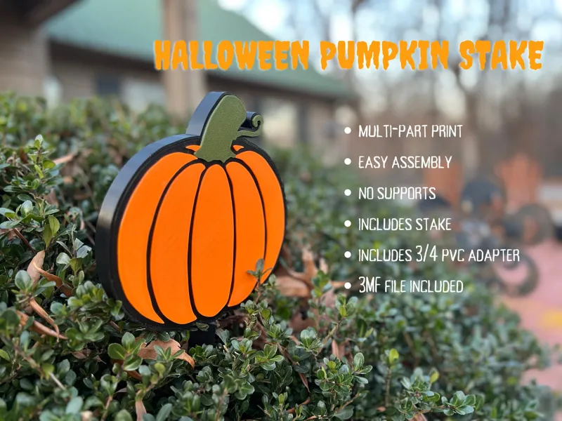Halloween Pumpkin Yard Stake Decoration