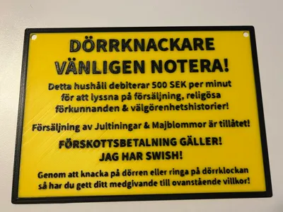 Door sign Swedish