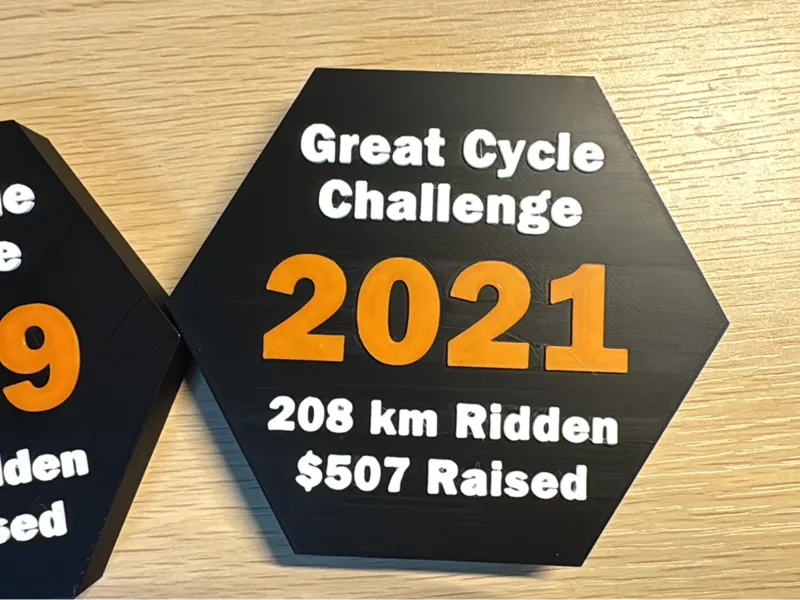 Great Cycle Challenge (GCC) Custom Wall Hex Plaque