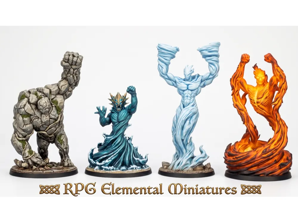 Escenografía en miniatura: Tabletop RPG Elemental Miniatures All 4 Full Set. Referencia del modelo original.