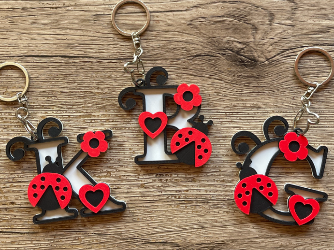 Keychain Ladybug letters A to Z