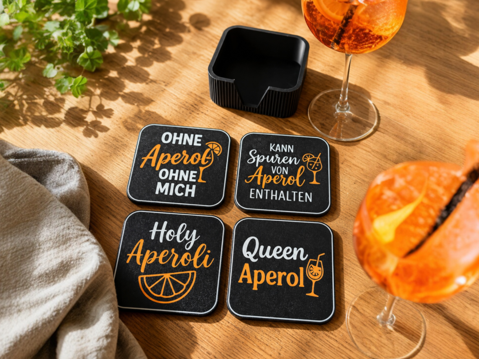 Aperol Untersetzer Set mit Halter 
