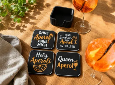 Aperol Coaster Set with Holder
