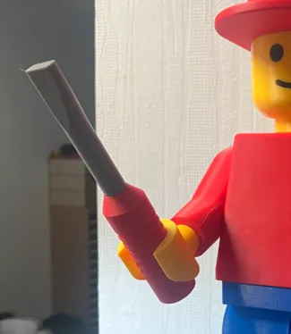 Brick screwdriver for mega minifigure