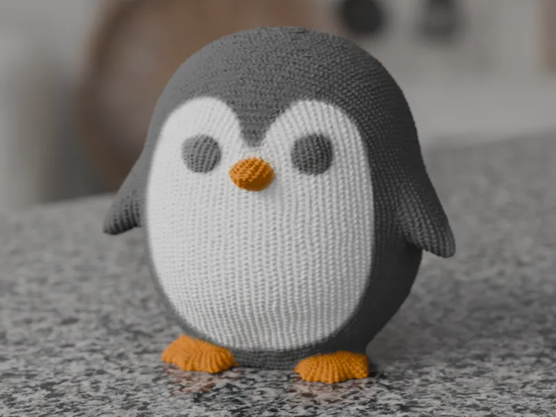 Cute Knitted Penguin Full Color