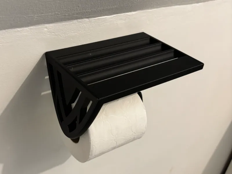 Support de papier toilette et smartphone