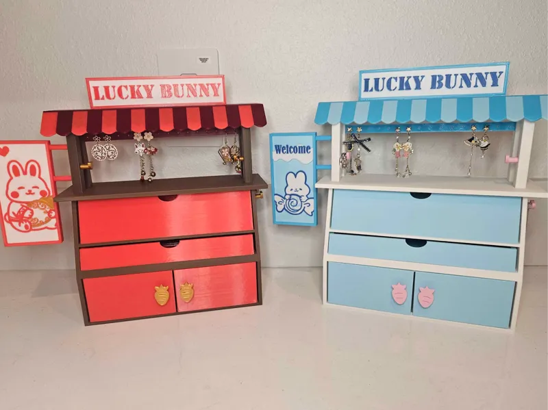 Lucky Bunny Jewelry Stand 2 Versions, Customizable