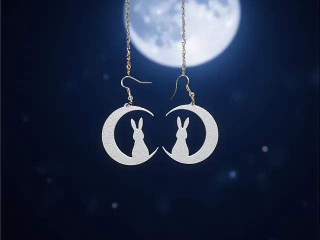 Bunny in the moonlight earrings