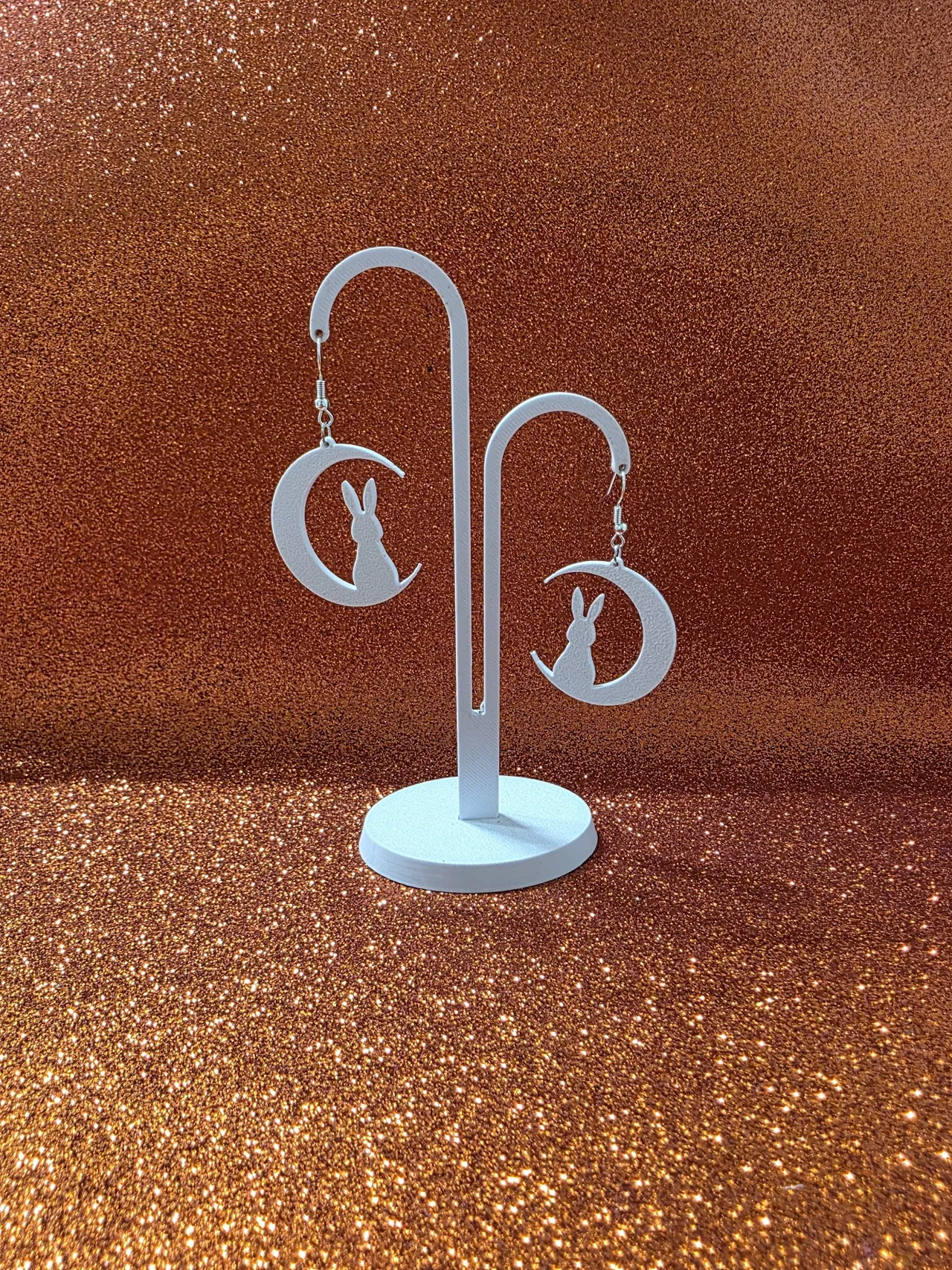 Bunny in the moonlight earrings view 3