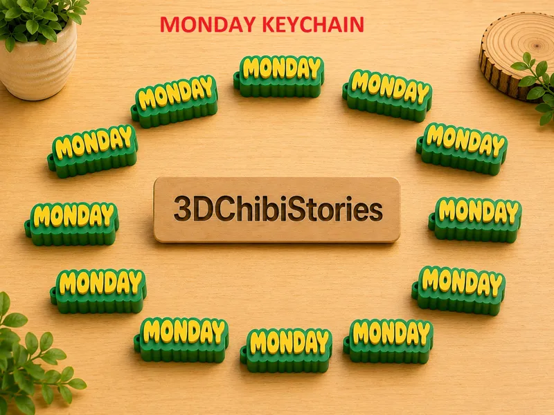 Monday Keychain | Single+Multi Color | No Support