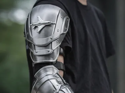 Right hand armour with cool airplane