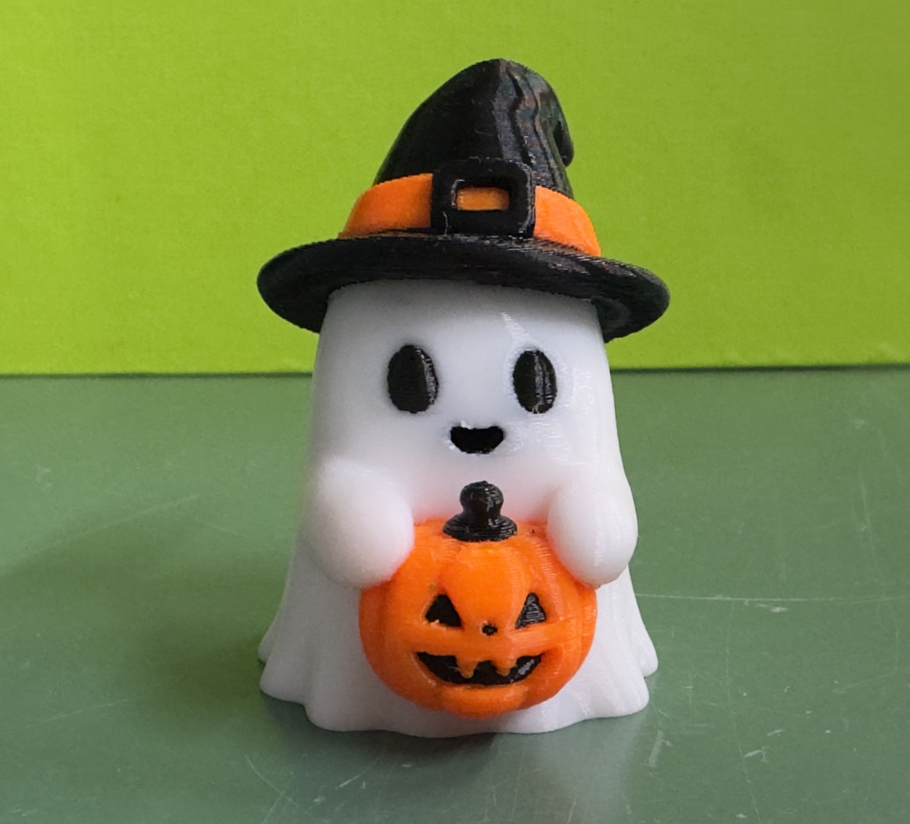 Cute Halloween Ghost with Pumpkin – Witch Decor - 1