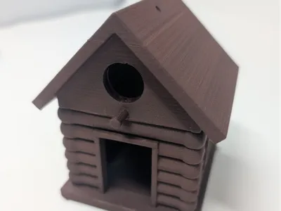 Rustic Cabin Birdhouse & Feeder