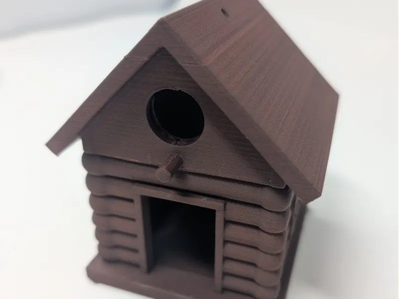Rustic Cabin Birdhouse & Feeder