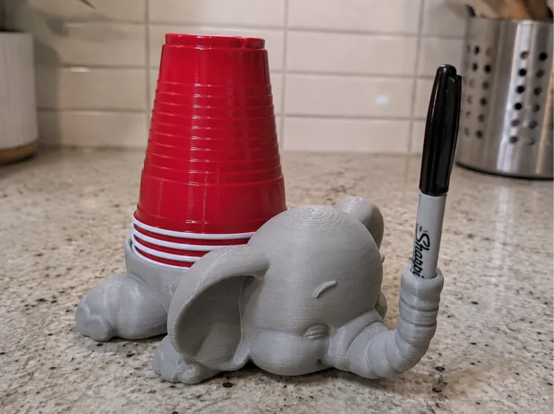 Baby elephant solo cup holder