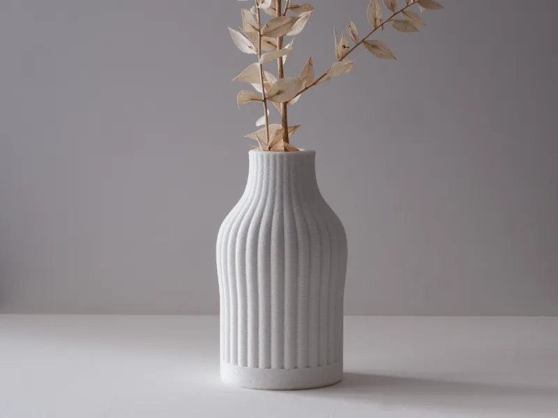 Cylindrical Fluted Vase