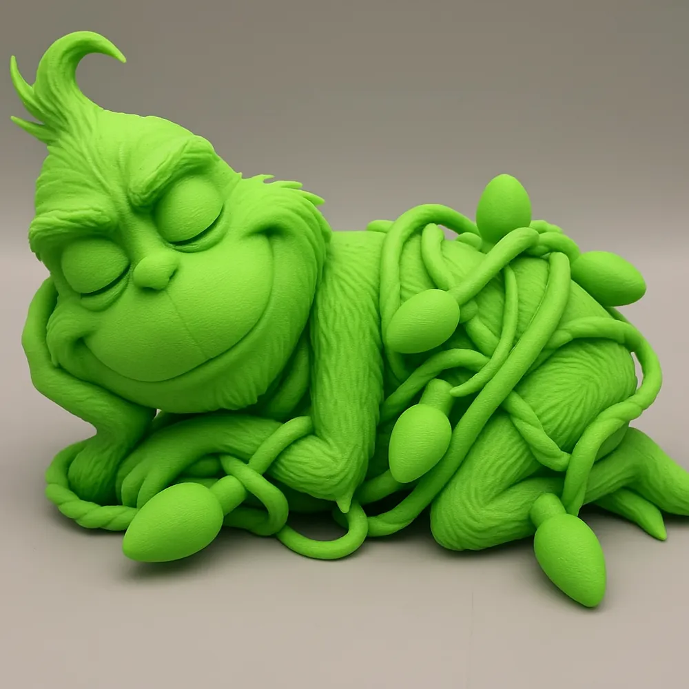 Greinch Model Grinch Wrapped in Lights - Free 3D Print Model - MakerWorld
