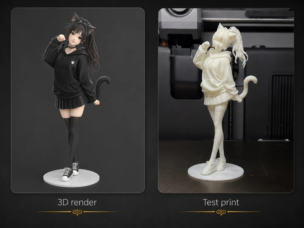 Figura decorativa: Neko Girl Figurine. Referencia del modelo original.