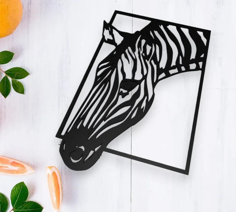 Zebra Head in Picture Frame Wall Decor - Free 3D Print Model - MakerWorld