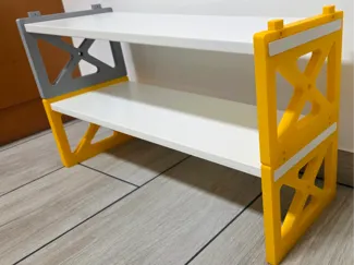 Shoe rack with Ikea BURHULT shelf