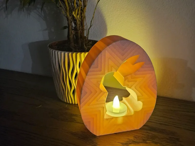 Easter Bunny Light Candle decor rabbit lamp