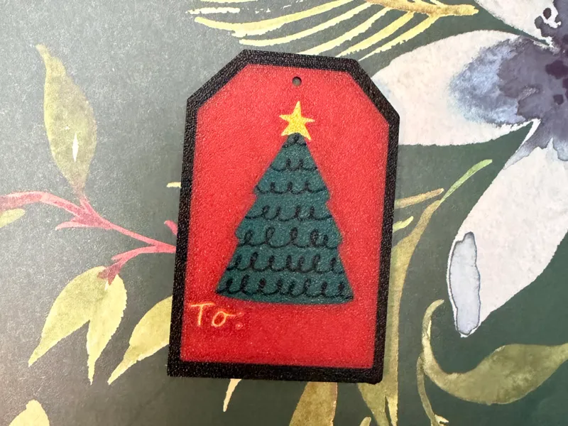 Christmas tree gift tag
