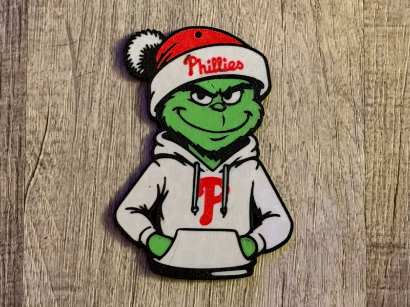 Philadelphia Phillies grinch ornament