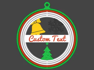 Christmas Spining Ornament With Customizable Text