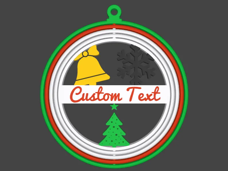 Christmas Spining Ornament With Customizable Text