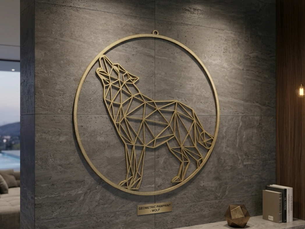 Low Poly - Geometric Wolf Wall Decoration - Art