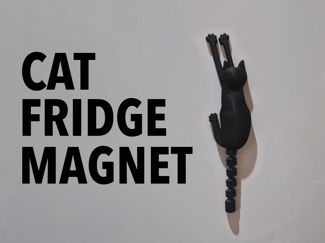 Cat Fridge Magnet with articulated tail
